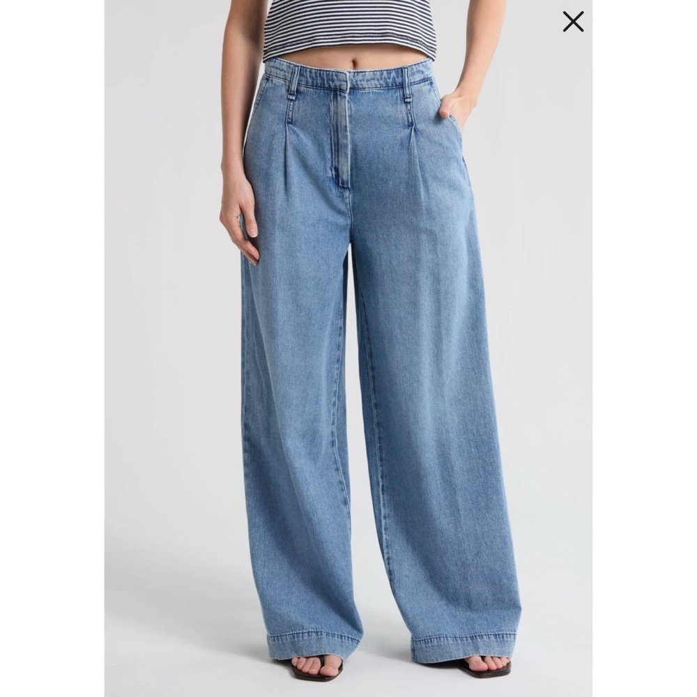 NWT Rag & Bone Aurora Pleated Wide-Leg Trouser Jeans Blue size 29